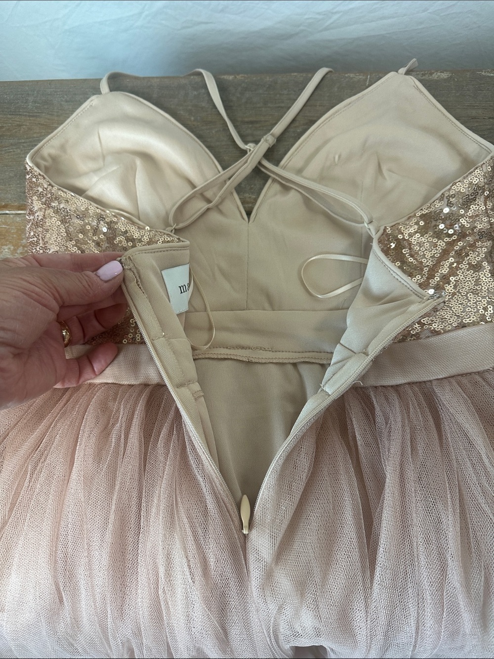 Maniju Blush Pink Spaghetti Strap Dress - Picture 6 of 6